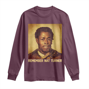 Nat Turner Long Sleeve Shirt Black History Month TS14 Maroon Print Your Wear
