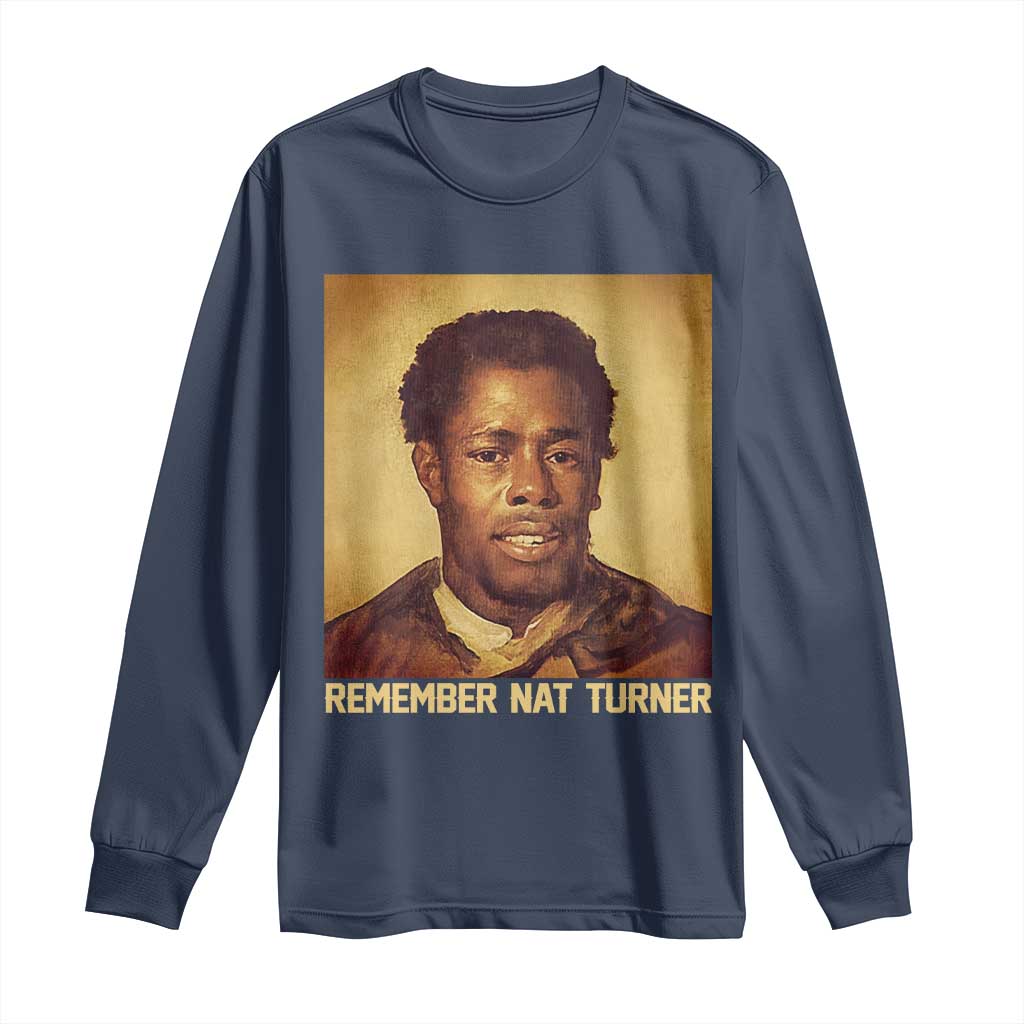 Nat Turner Long Sleeve Shirt Black History Month TS14 Navy Print Your Wear