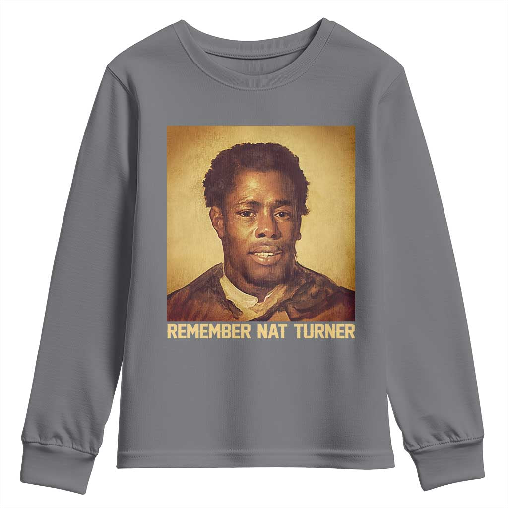 Nat Turner Youth Sweatshirt Black History Month TS14 Charcoal Print Your Wear