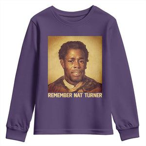 Nat Turner Youth Sweatshirt Black History Month TS14 Purple Print Your Wear