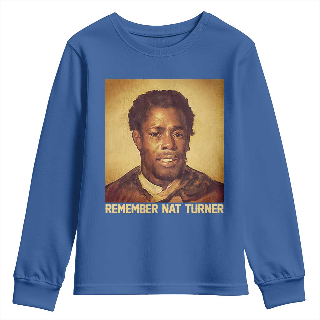 Nat Turner Youth Sweatshirt Black History Month TS14 Royal Blue Print Your Wear