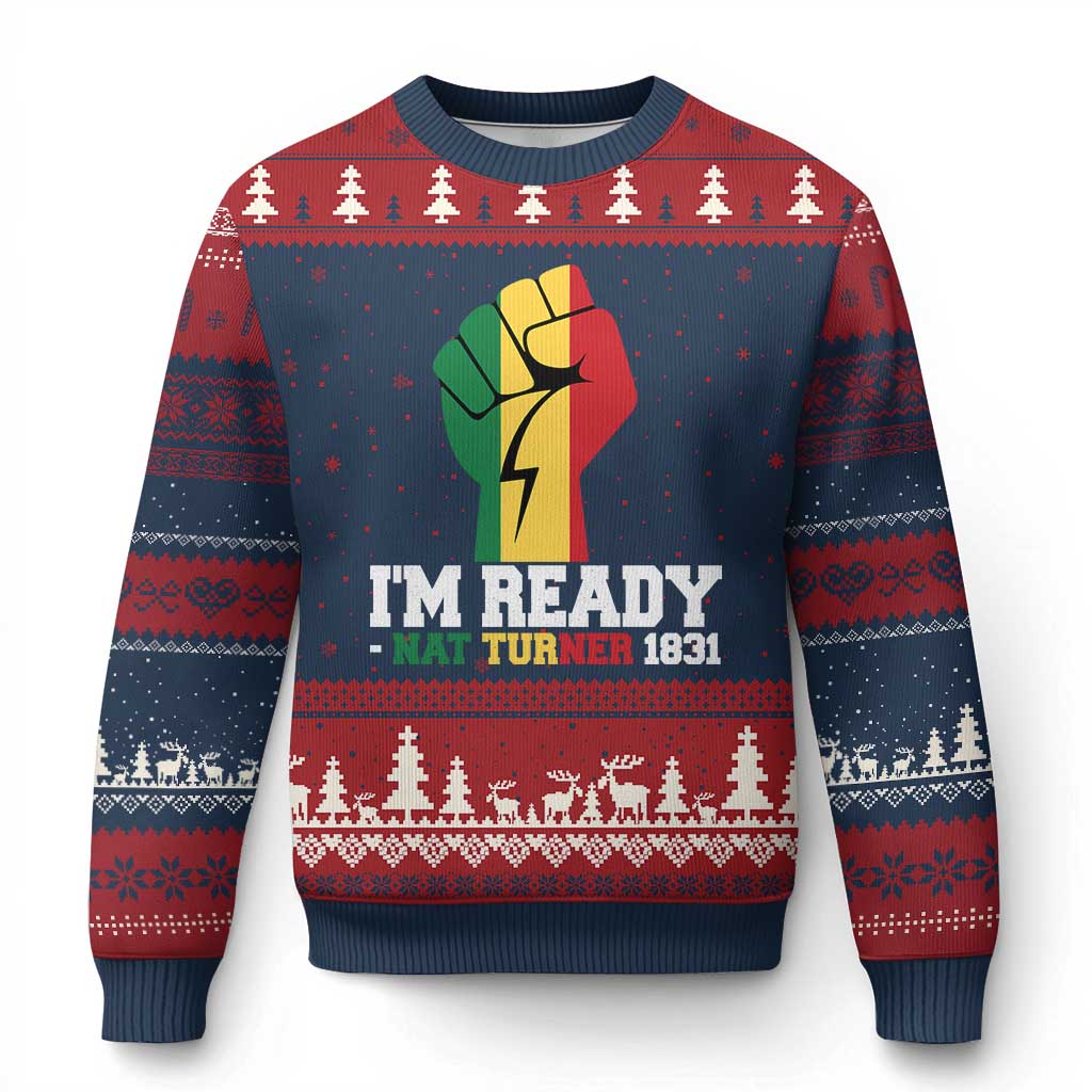 Nat Turner Quote Ugly Christmas Sweater Black History African American TS14 Navy Red Print Your Wear