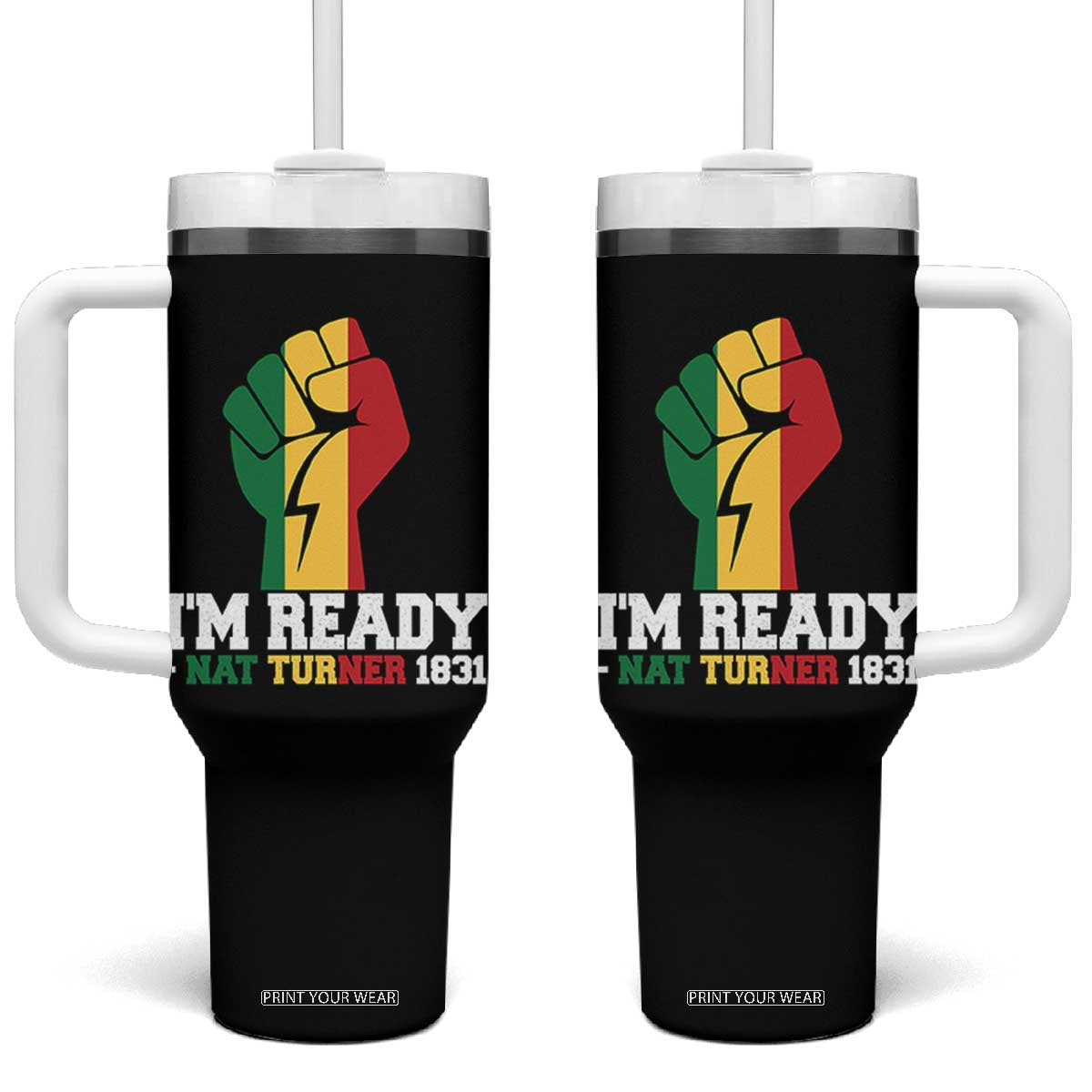 Nat Turner Quote Tumbler With Handle Black History African American TS14 One Size: 40 oz Black Print Your Wear