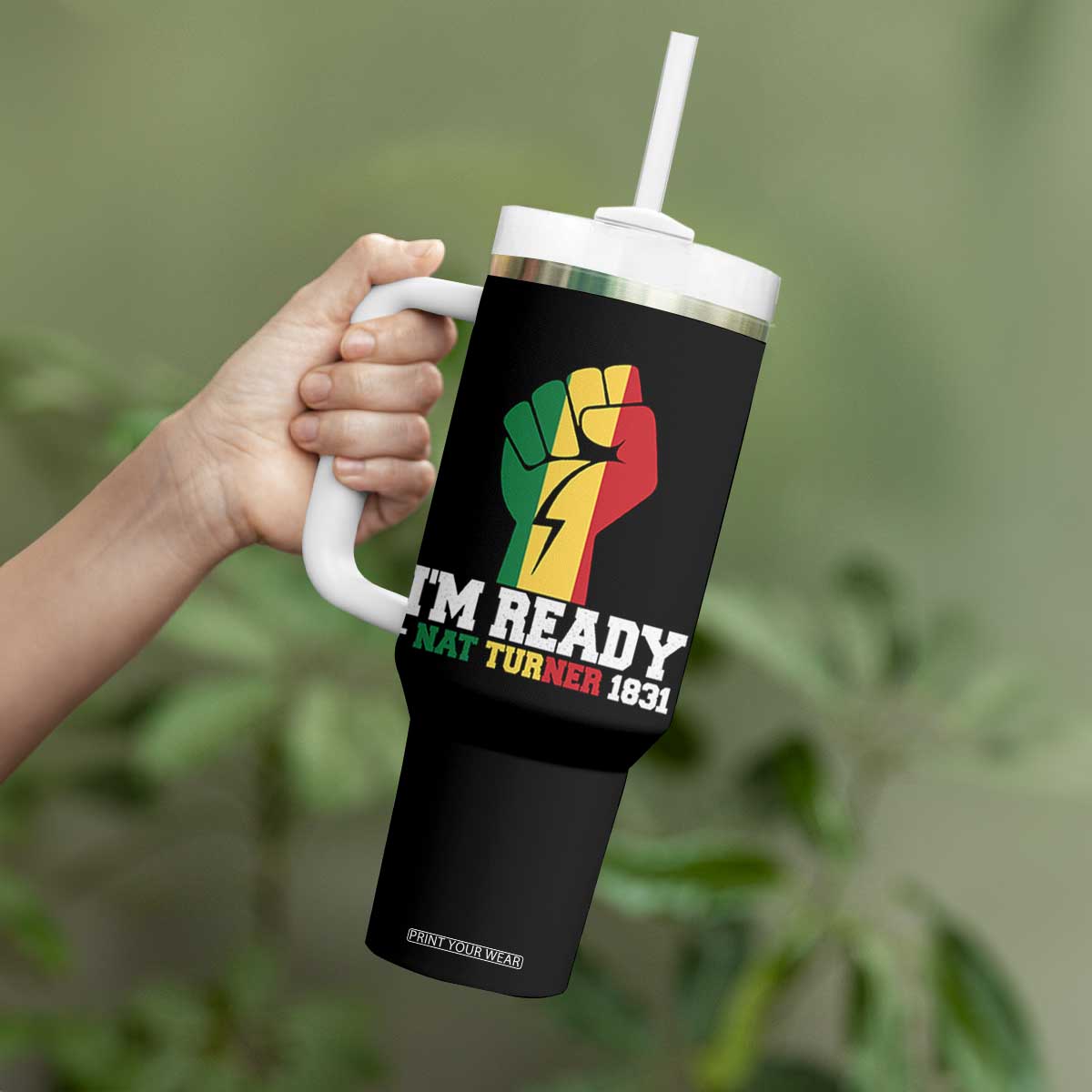 Nat Turner Quote Tumbler With Handle Black History African American TS14 Print Your Wear