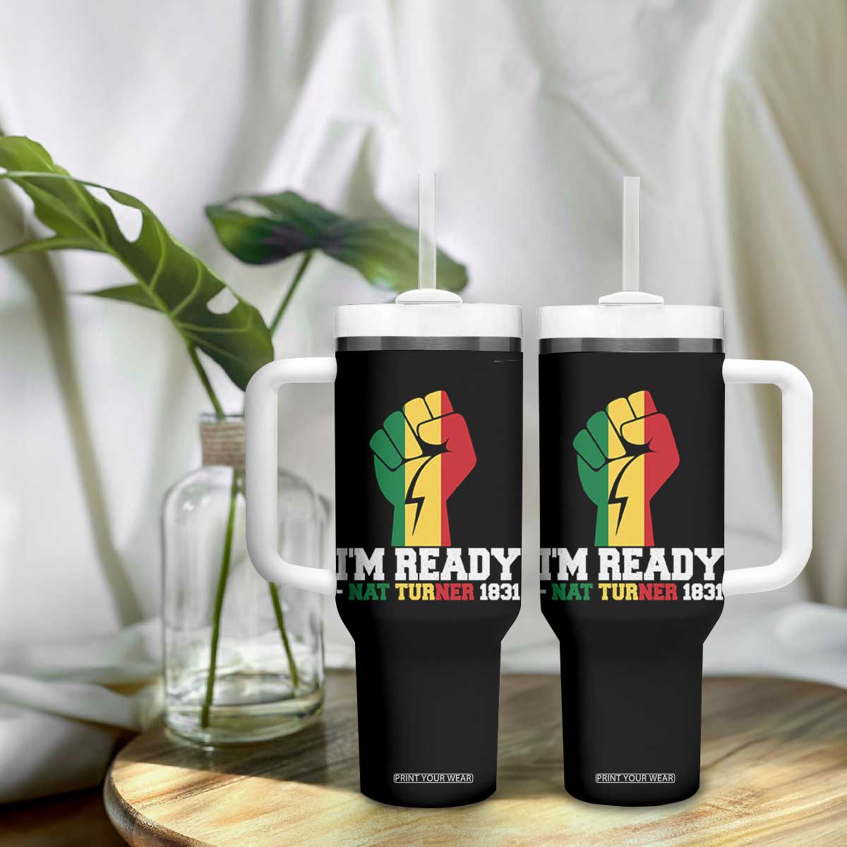 Nat Turner Quote Tumbler With Handle Black History African American TS14 Print Your Wear