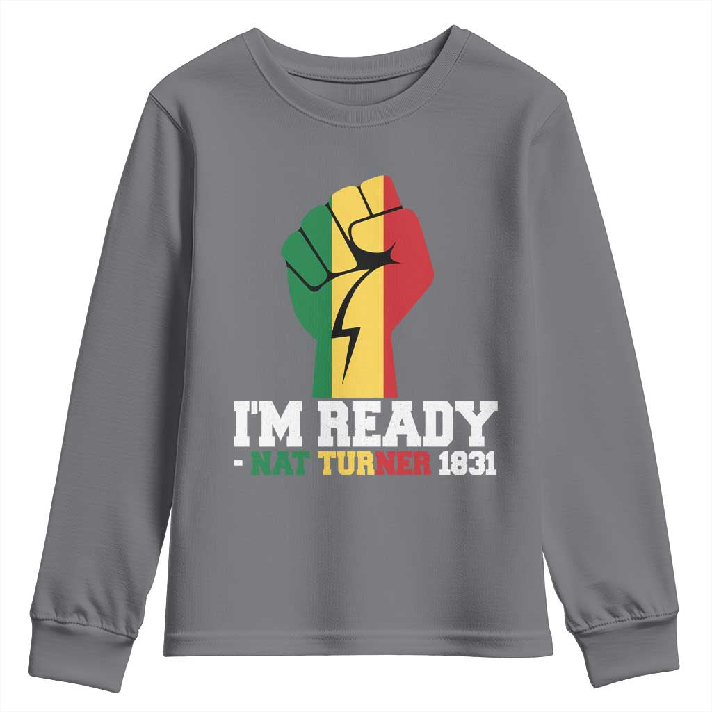 Nat Turner Quote Youth Sweatshirt Black History African American TS14 Charcoal Print Your Wear
