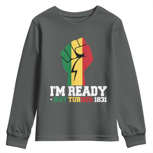 Nat Turner Quote Youth Sweatshirt Black History African American TS14 Dark Heather Print Your Wear