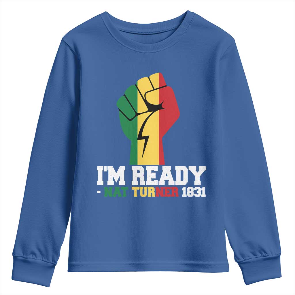 Nat Turner Quote Youth Sweatshirt Black History African American TS14 Royal Blue Print Your Wear