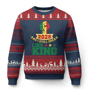MLK Day Ugly Christmas Sweater 2026 And I Still Dream Like King TS14 Navy Red Print Your Wear