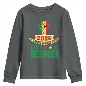 MLK Day Youth Sweatshirt 2026 And I Still Dream Like King TS14 Dark Heather Print Your Wear