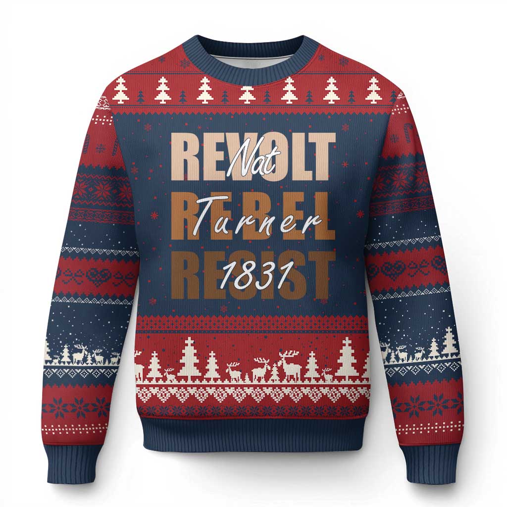 Nat Turner Quote Ugly Christmas Sweater Black History Month TS14 Navy Red Print Your Wear