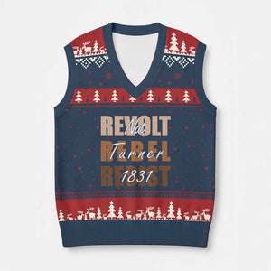 Nat Turner Quote V-Neck Knit Sweater Vest Black History Month TS14 Navy Red Print Your Wear
