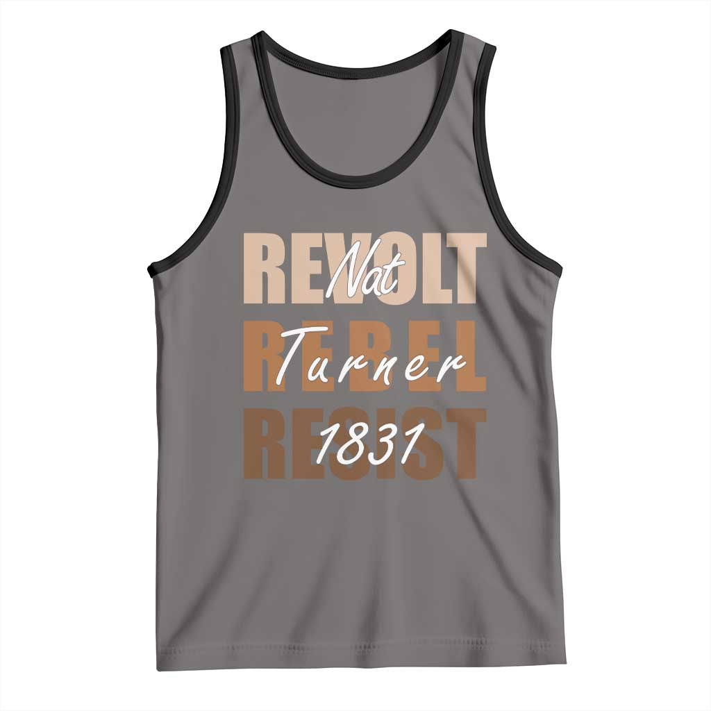 Nat Turner Quote Tank Top Black History Month TS14 Deep Heather Black Print Your Wear