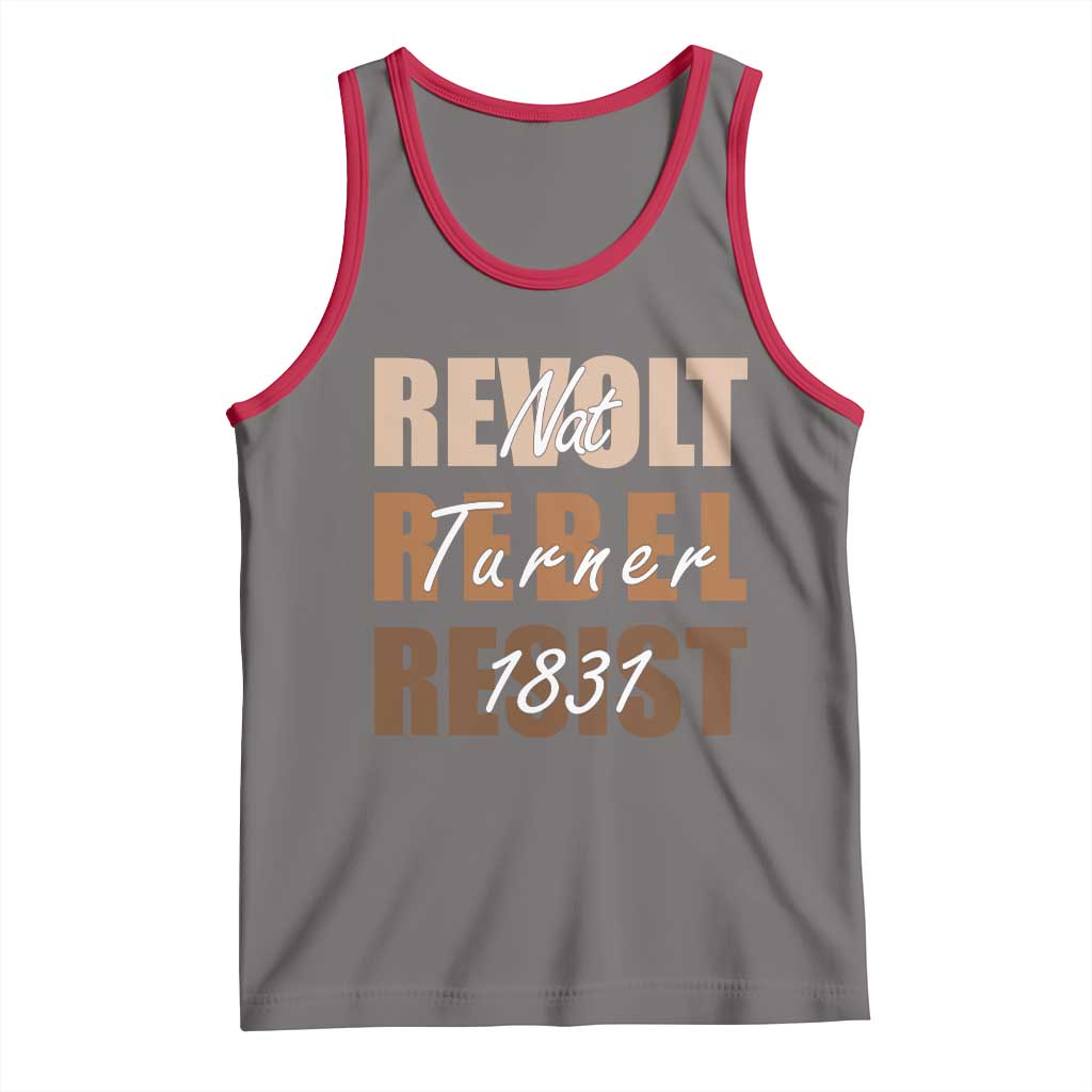 Nat Turner Quote Tank Top Black History Month TS14 Deep Heather Red Print Your Wear