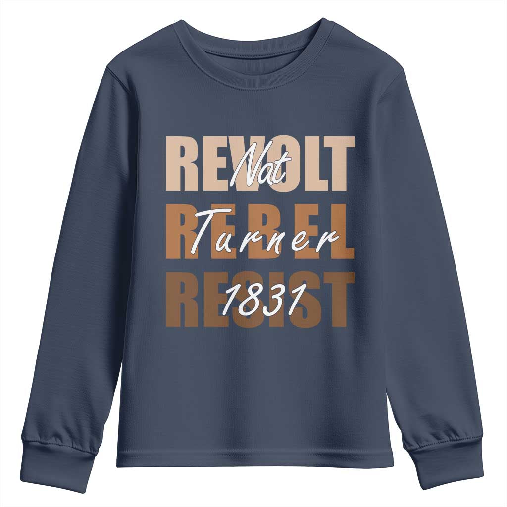 Nat Turner Quote Youth Sweatshirt Black History Month TS14 Navy Print Your Wear