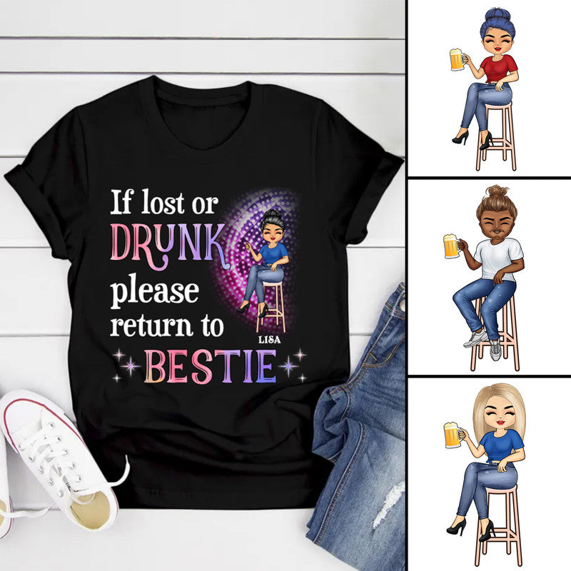 Personalized Beer If Lost and Drunk Please Return Friends T Shirt BFF Bestie CTM Youth Custom - Printyourwear