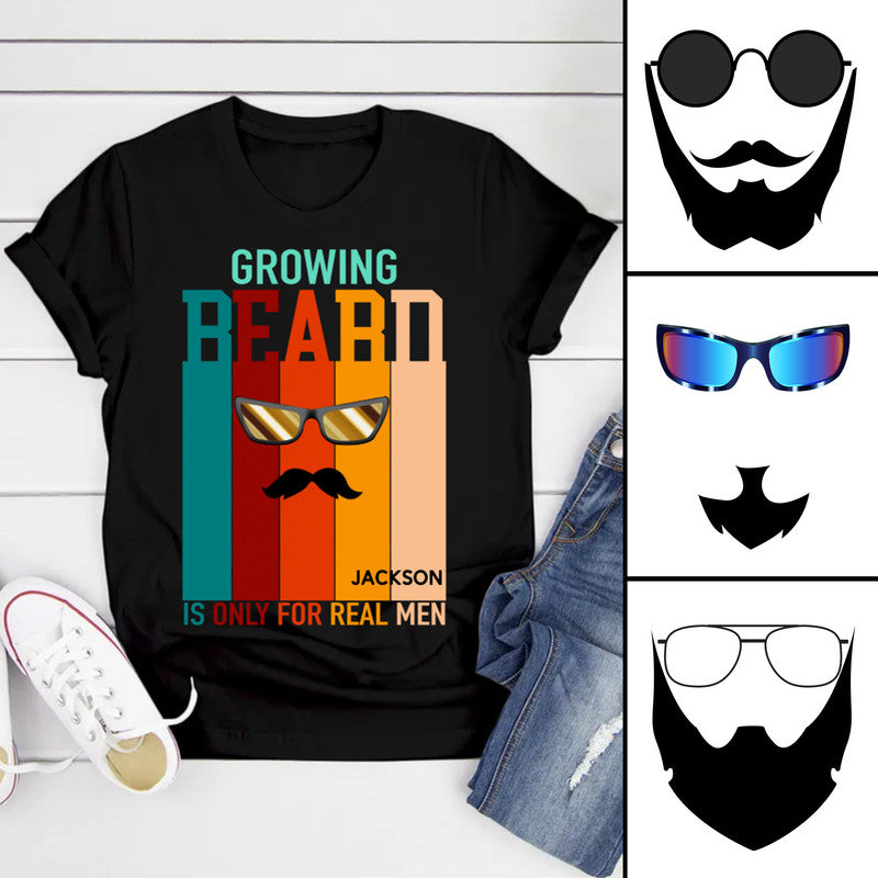 Personalized World Beard Day Growing Beard Is Only For Real Men T Shirt CTM Youth Custom - Printyourwear