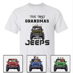 Custom Jeep Shirts, The Best Grandmas Grandpas Drive Jeeps, Jeep Dog Jeep Cat Apparel CTM00 Hoodie Youth Custom - Printyourwear