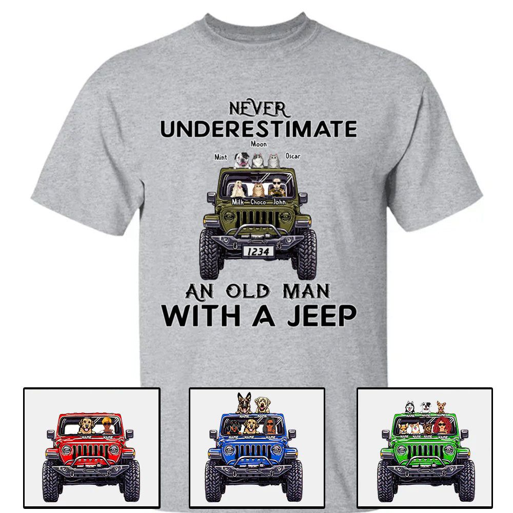 Custom JP Shirts, Never Underestimate An Old Man Old Lady With A JP Dog JP Cat Apparel CTM00 Hoodie Youth Custom - Printyourwear