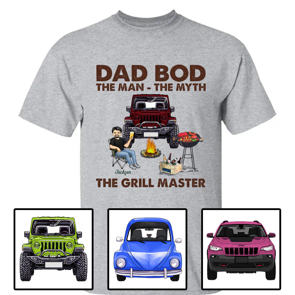 Custom JP Shirts, Dad Bod The Man The Myth The Grill Master Camping, JP Dad Apparel CTM Hoodie Youth Custom - Printyourwear