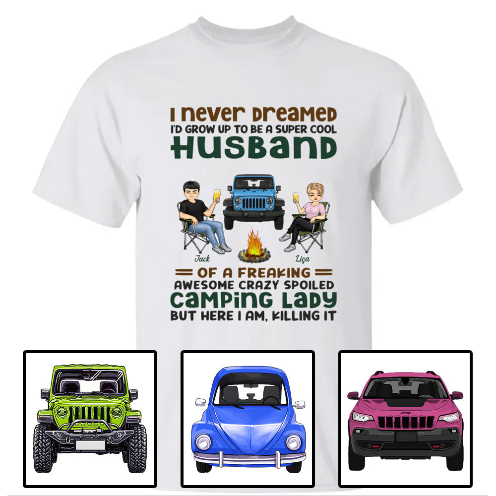 Custom JP Shirts, I Never Dreamed Id Grow Up To Be A Super Cool Husband Camping, JP Couple Apparel CTM Hoodie Youth Custom - Printyourwear