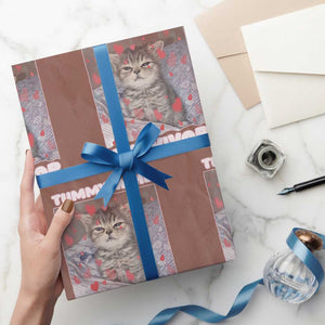 Tummy Ache Survivor Wrapping Paper Roll Funny Cute Cat Meme TS14 Mocha Print Your Wear