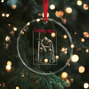 Tummy Hurts Crystal Glass Ornament Funny Medieval Knight Dark Meme TS14 Print Your Wear