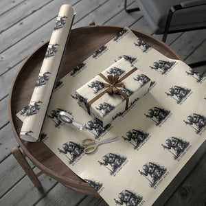 Tummy Hurts Funny Medieval Knight Wrapping Paper Roll Dark Fantasy Meme