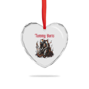 Tummy Hurts Heart Crystal Glass Ornament Funny Medieval Knight Dark Humor TS14 Print Your Wear