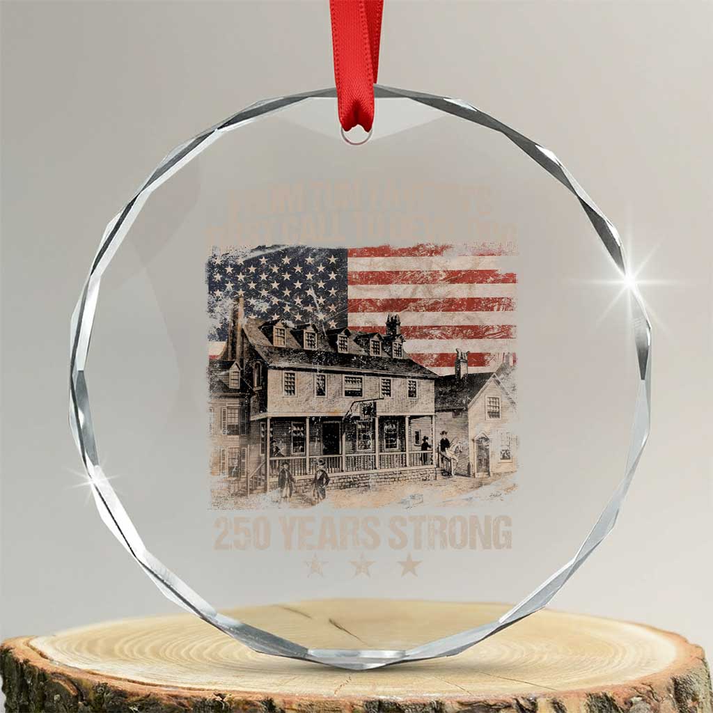 Tun Tavern 250th Anniversary Crystal Glass Ornament Patriotic Veteran Military Gift American Flag TS10 Transparent Glass 3'' Circle Print Your Wear