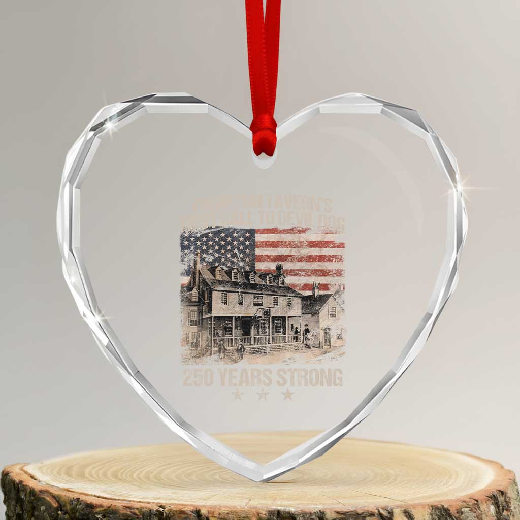 Tun Tavern 250th Anniversary Heart Crystal Glass Ornament Patriotic Veteran Military Gift American Flag TS10 Transparent Glass 3'' Heart Print Your Wear