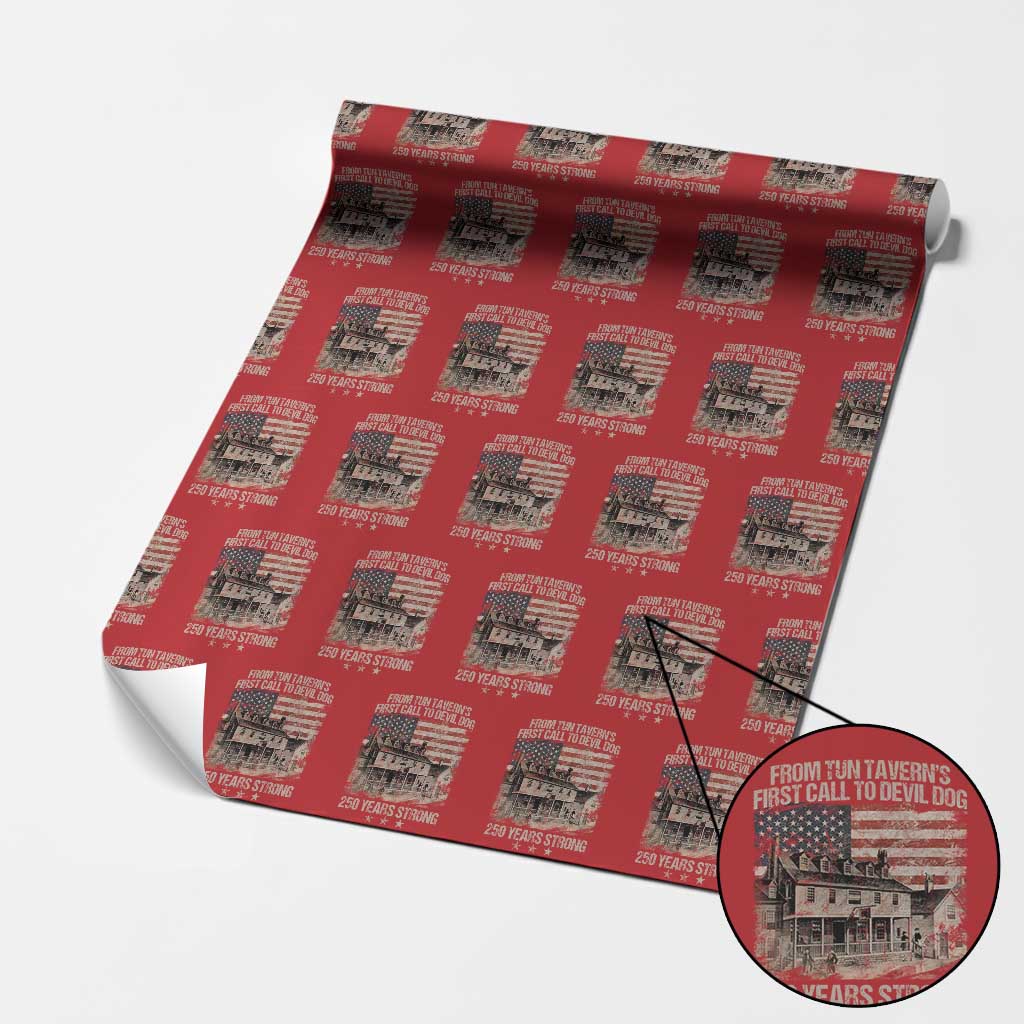 Tun Tavern 250th Anniversary Wrapping Paper Roll Patriotic Veteran Military Gift American Flag TS10 Red Print Your Wear