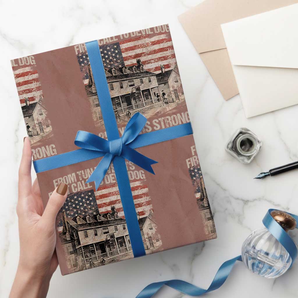 Tun Tavern 250th Anniversary Wrapping Paper Roll Patriotic Veteran Military Gift American Flag TS10 Mocha Print Your Wear