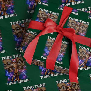 Tung Tung Sahur Italian Brainrot 4th Of July Meme Wrapping Paper Roll