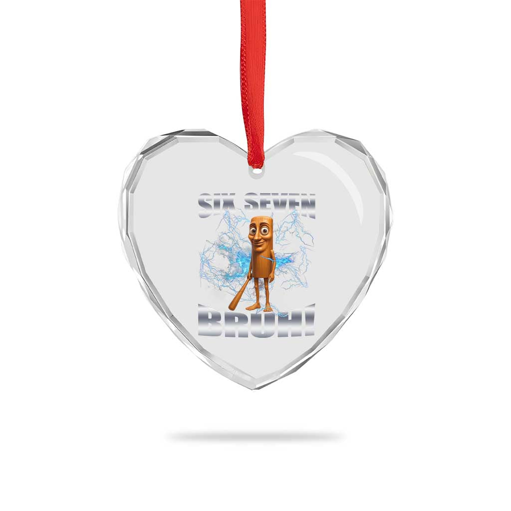 Tung Tung Sahur Six Seven Meme Heart Crystal Glass Ornament Funny 67 Gen Alpha Gift TS12 Print Your Wear