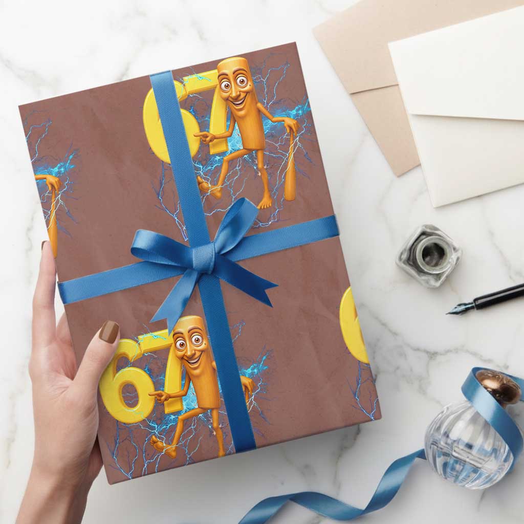 Tung Tung Sahur Six Seven Meme Wrapping Paper Roll Funny Gen Z Alpha Gift TS12 Mocha Print Your Wear