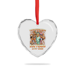 Tung Tung Tung Sahur 250 Years American Heart Crystal Glass Ornament Funny Brainrot Meme 4th of July
