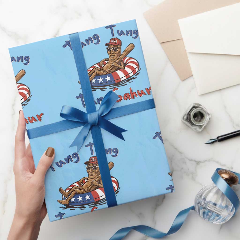 Tung Tung Tung Sahur Italian Brainrot 4th of July Wrapping Paper Roll