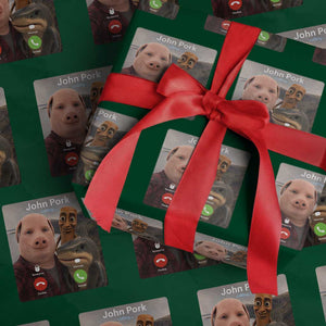 Tung Tung Tung Sahur John Pork Calling Wrapping Paper Roll Tralalero Tralala Meme Brainrot Funny