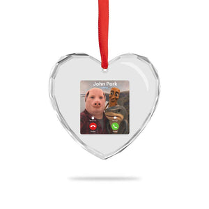 Tung Tung Tung Sahur John Pork Calling Heart Crystal Glass Ornament Tralalero Tralala Meme Brainrot Funny