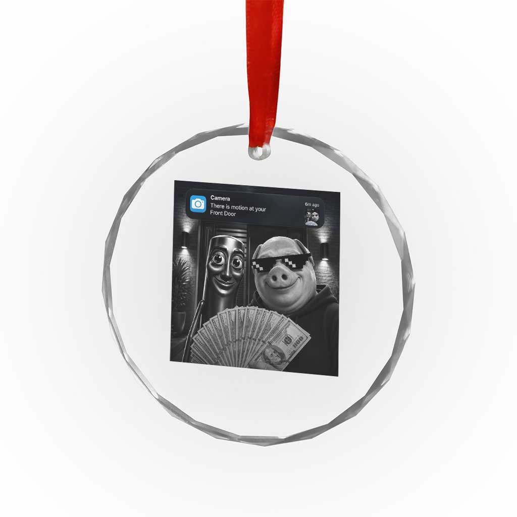 Tung Tung Tung Sahur John Pork Meme Brainrot Crystal Glass Ornament There Is Motion At Your Front Door