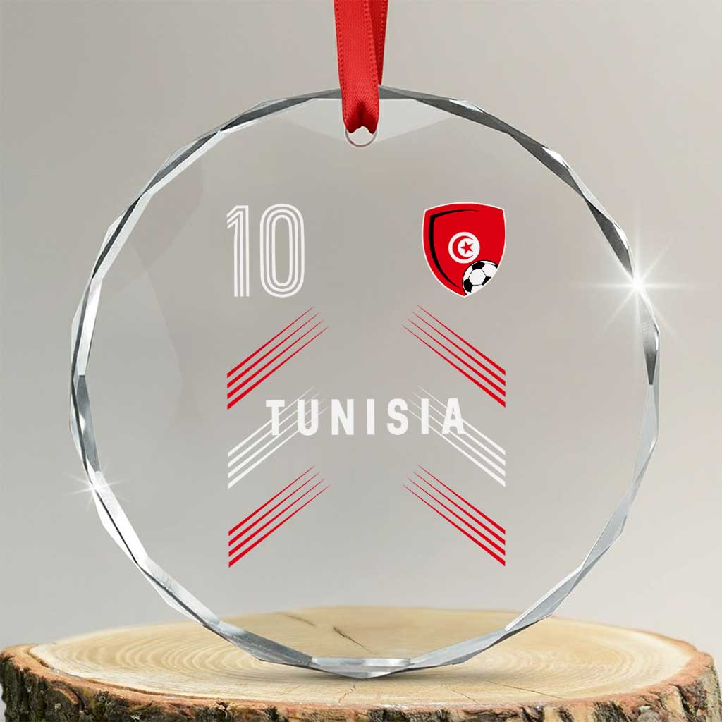 Tunisia Soccer Sports Graphic Number 10 Jersey Style Crystal Glass Ornament Proud Tunisian Football Fans Game Day Maghreb Pride TS02 Transparent Glass 3'' Circle Print Your Wear