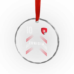 Tunisia Soccer Sports Graphic Number 10 Jersey Style Crystal Glass Ornament Proud Tunisian Football Fans Game Day Maghreb Pride