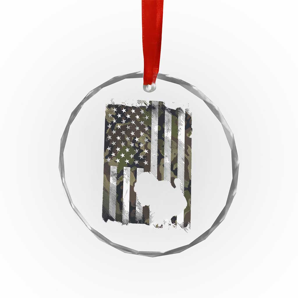 Turkey Hunting Camo US American Flag Thanksgiving Crystal Glass Ornament TS11 Print Your Wear