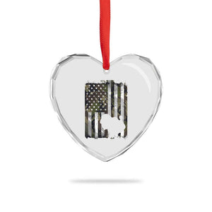 Turkey Hunting Camo US American Flag Thanksgiving Heart Crystal Glass Ornament TS11 Print Your Wear