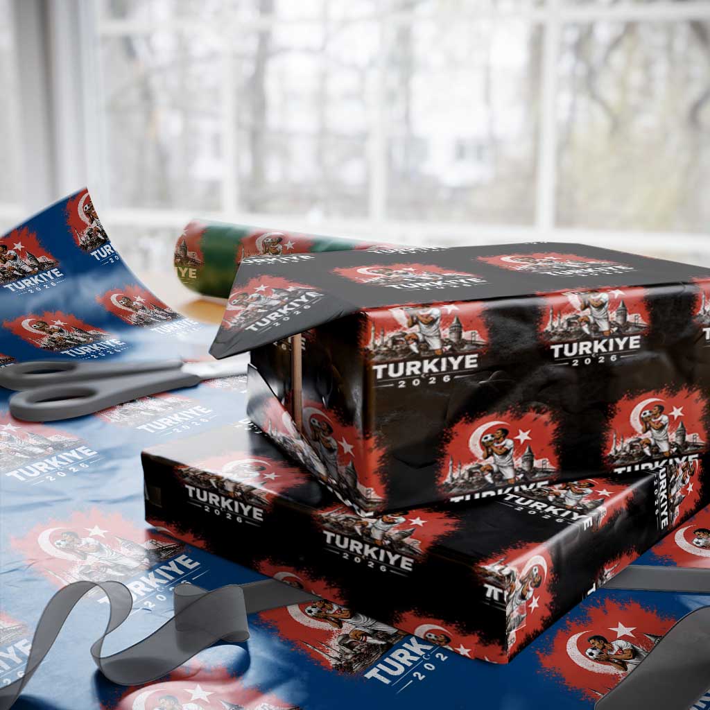 Turkish Soccer 2026 Wrapping Paper Roll Turkey Football Fan Vintage Turkish Pride