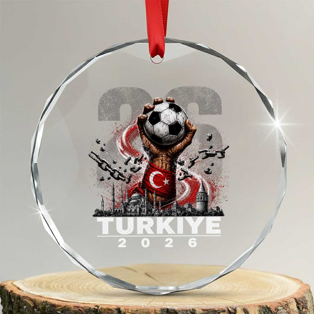Turkish Soccer Crystal Glass Ornament Turkey Football Fan Vintage Turkish Pride TS10 Transparent Glass 3'' Circle Print Your Wear