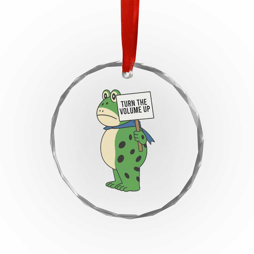 Turn The Volume Up Crystal Glass Ornament Resist Frog Portland Protest TS14 Print Your Wear