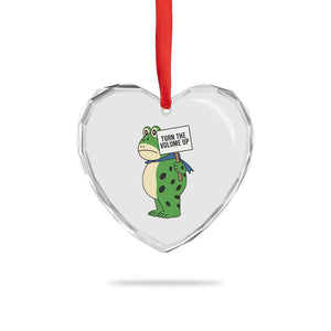 Turn The Volume Up Heart Crystal Glass Ornament Resist Frog Portland Protest TS14 Print Your Wear