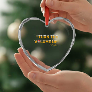Turn The Volume Up Heart Crystal Glass Ornament Zohran Mamdani Christmas TS14 Print Your Wear